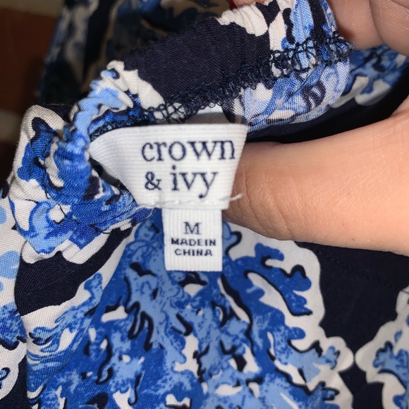 CROWN & IVY | Blue Sleeveless Tie Back Top Sz M - Picture 6 of 7